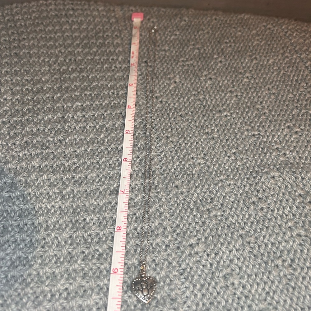 Silver Tone Happy Boy Heart Necklace - Picture 5 of 5